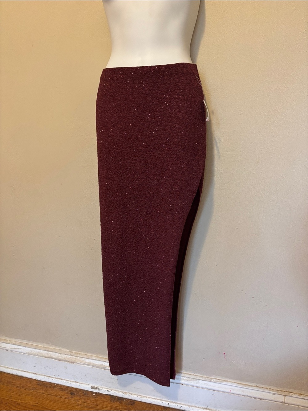 Windsor Sparkle Maxi Skirt in Burgundy